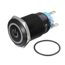 12V 5 Pin 19mm Led Metal Push Button Momentary Power Switch Waterproof Switch Black