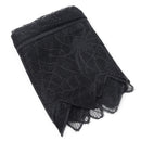 Gothic Black Lace Bat Curtains Valance Halloween Haunted House Spiderweb