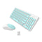 Ultra Silent Thin 2.4GHz Round Keycap Wireless Keyboard and Mouse Set Kit for Desktop Notebook