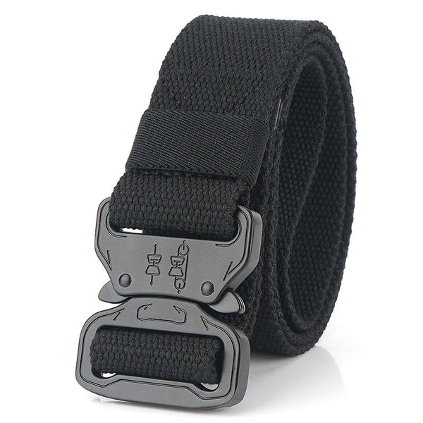 125CM 3.8CM ENNIU Men's Tactical Belt Canvas Cobra Buckle Military Waist Belt Adjustable Heavy Duty Training Waist Belt Hunting Accessories