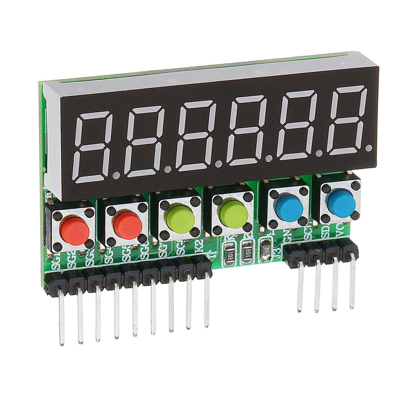 5pcs TM1637 6-Bits Tube LED Display Key Scan Module DC 3.3V To 5V Digital IIC Interface Six In One 0.36 Inches