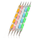 5Pcs 2 Ways Color Nail Art Dotting Marbleizing Paint Pen