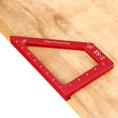 Drillpro ES-2 Aluminum Alloy 45 90 Degree Marking Angle Ruler with Base Height Ruler Woodworking Triangle Ruler Measuring Scribing Tool