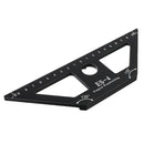 Drillpro ES-4 Aluminum Alloy 45 Degree Scribing Ruler with Base Woodwokring Marking Angle Ruler T Ruler Measuring Tool