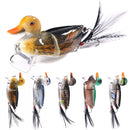 HENGJIA J102 5PSC Duck Fishing Lure Set Rotating Tail Popper Topwater Swim Crankbait Artificial Hard Bait