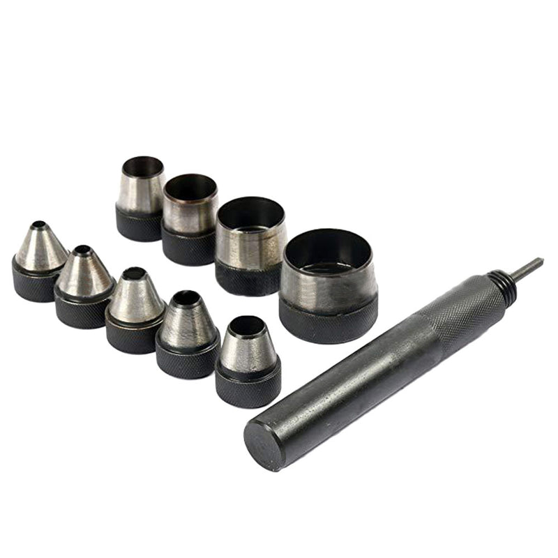 10pcs Heavy Duty Hollow Punch Kit Set Gasket Leather Rubber Punching DIY Leather Craft Tool Perforating Tools