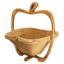 Collapsible Apple Shaped Bamboo Basket Kitchen Fruit Storage Centerpiece Decorations