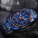 NAVIFORCE 9117 Waterproof Men Wrist Watch Calendar Full Steel Quartz Watches