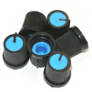 50Pcs Blue Plastic For Rotary Taper Potentiometer Hole 6mm Knob