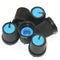 50Pcs Blue Plastic For Rotary Taper Potentiometer Hole 6mm Knob