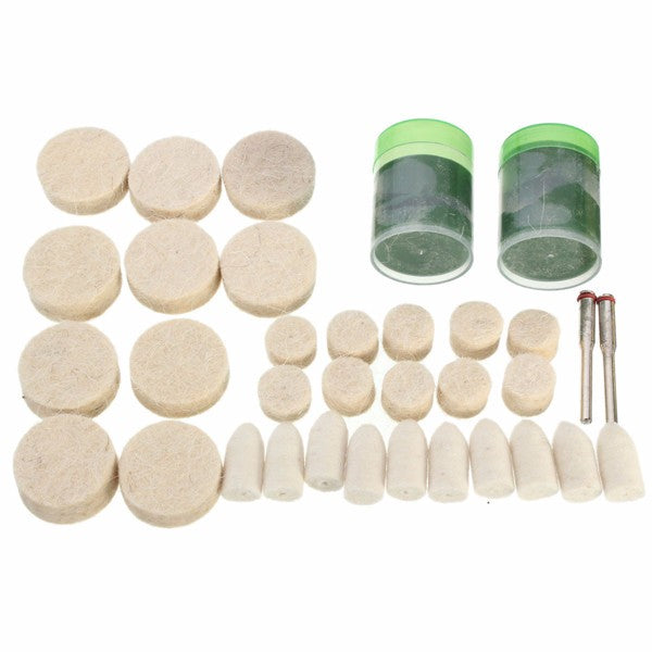 34pcs 1/8 Inch Wool Polishing Buffing Polish Wheel Kit for Dremel