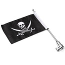 Motorcycle Rear Flag Pole Bike Luggage Rack Mount American Skull USA For Honda