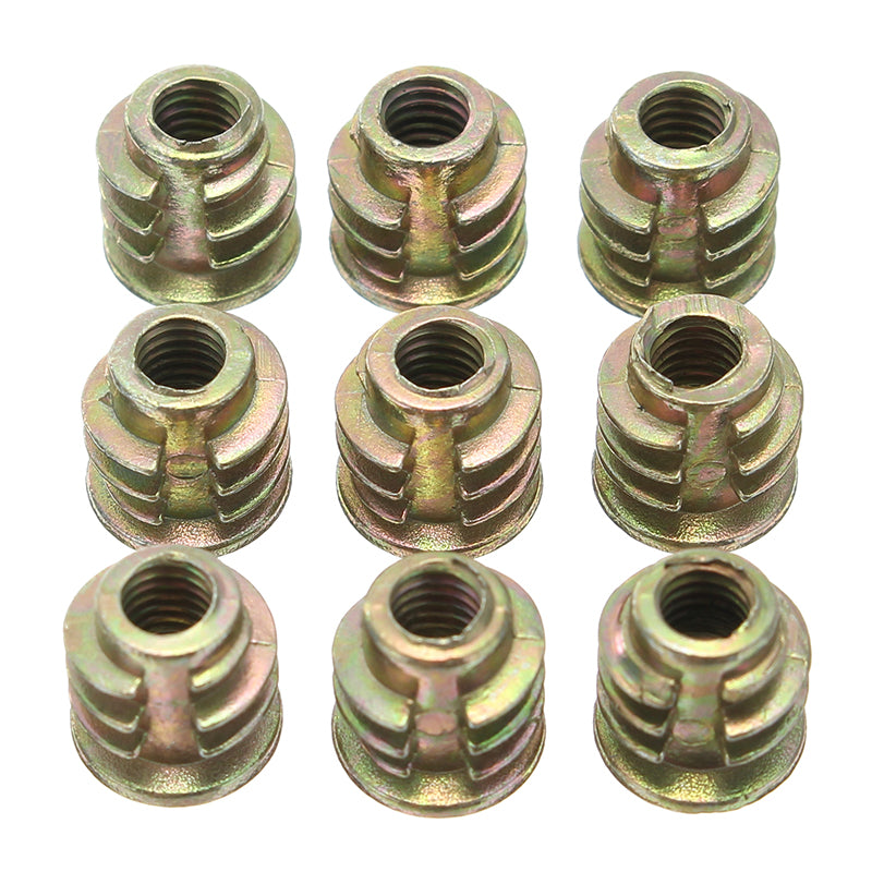 Suleve M6ZN1 50Pcs M6 Zinc Alloy Wood Furniture Hex Socket Drive Head Screw-in Threaded Insert Nut 8mm-25mm