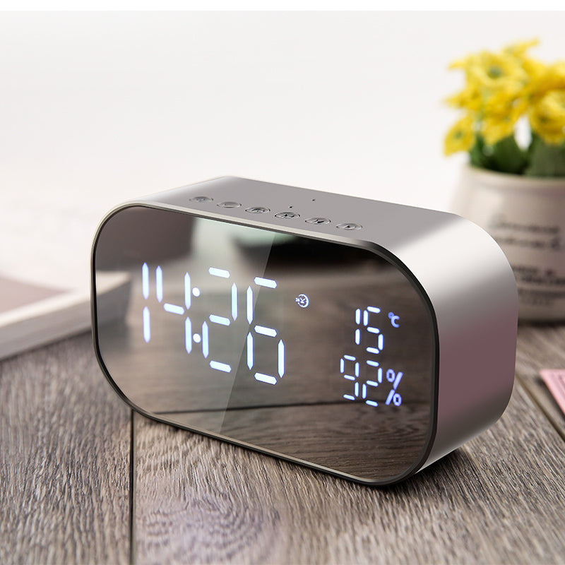 yAyusi S2 Dual Units Wireless bluetooth Speaker LED Display Mirror Alarm Clock FM Radio Subwoofer