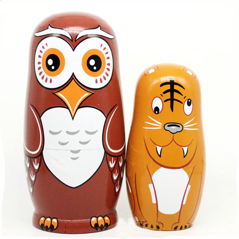 6Pcs/Set Nesting Dolls Wooden Matryoshka Russian Dolls Hand Painted Baby Toy  Home Decorations
