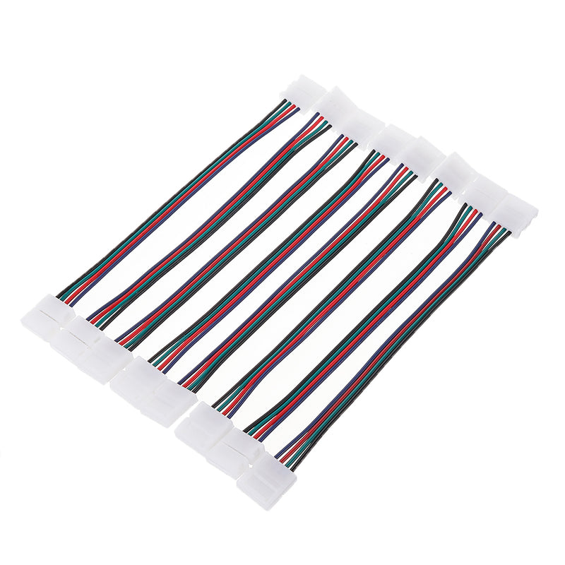 1 Set5050 4Pin 10MM RGB LED Strip Light Connector Includes More Parts Fixed Clips Screws for DIY