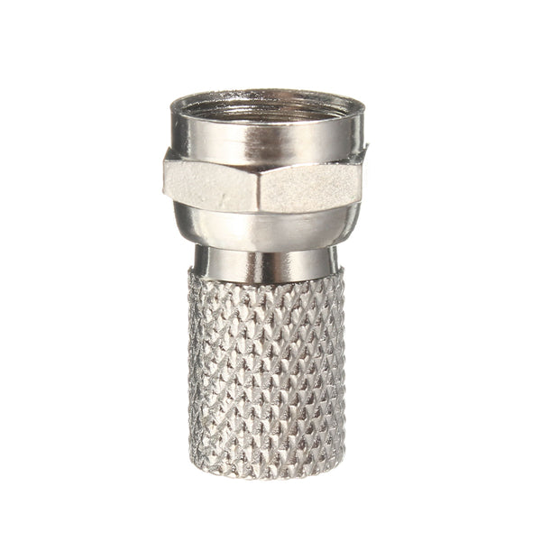10pcs Silver F-Plug RG6 TV Aerial Coaxial Cable Connectors Adapter
