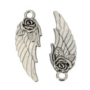 10Pcs Tibetan Silver Rose Angel Wings Pendants Charm DIY