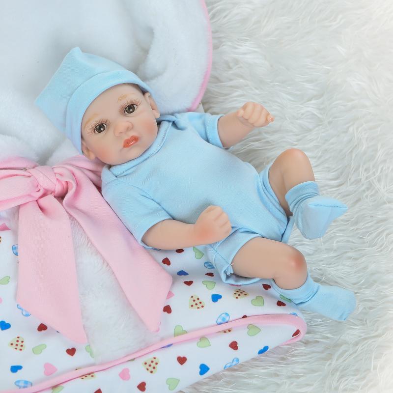 NPK 10 Inch 26cm Newborns Reborn Baby Soft Silicone Doll Handmade Lifelike Baby Girl Dolls