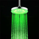 LED Temperture Control Shower Head Water Plating Finished Wall Mount 8 inch Rainfall Round Showerhea