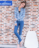 SABOLAY New Style Blue Quick Dry Sunscreen Female Yoga Fitness Snorkeling Diving Surfing Tight Pants