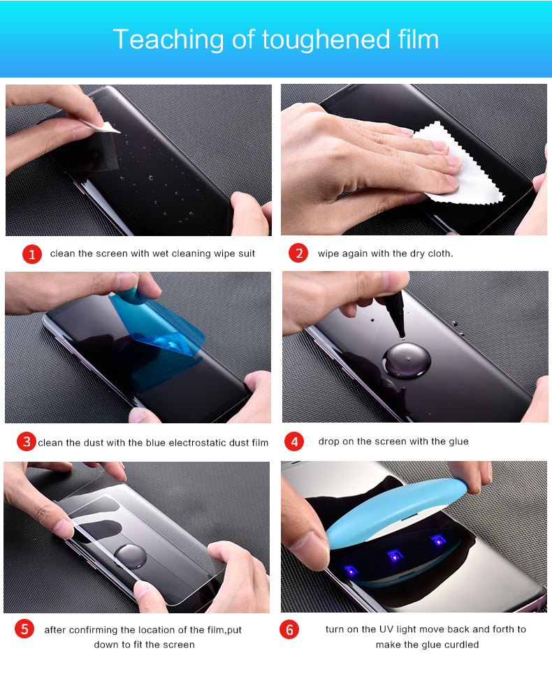 Bakeey UV Glue Full Adhesive Clear 3D Curved Edge Tempered Glass Screen Protector For Samsung