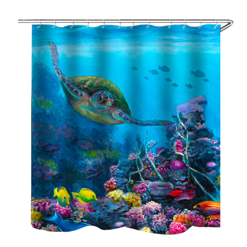 Sea Turtle Waterproof Shower Curtain Home Bathroom Curtains Polyester Fabric Bath Curtain