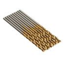 Drillpro 50PCS 1/1.5/2/2.5/3mm HSS Titanium Coated Twist Drill Bits High Speed Steel Drill Bit Set