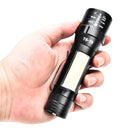 5pcs XANES T6 4Modes Front + Side Light USB Rechargeable Zoomable Mini Flashlight Fishing Lamp