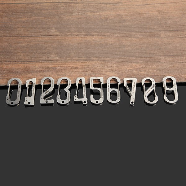 Sanrenmu SK010D Number Zero Stainless Steel Carabiner Tool Key Chain Lucky