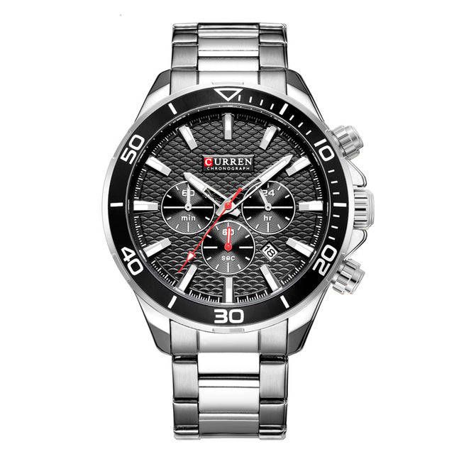 CURREN 8309 Business Style Full Steel Men Wrist Watch Date Display Quartz Watch