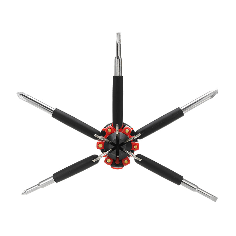 Raitool 6/8 In 1 Multi-function Screwdriver Torch Combination LED Light Screwdriver Tools