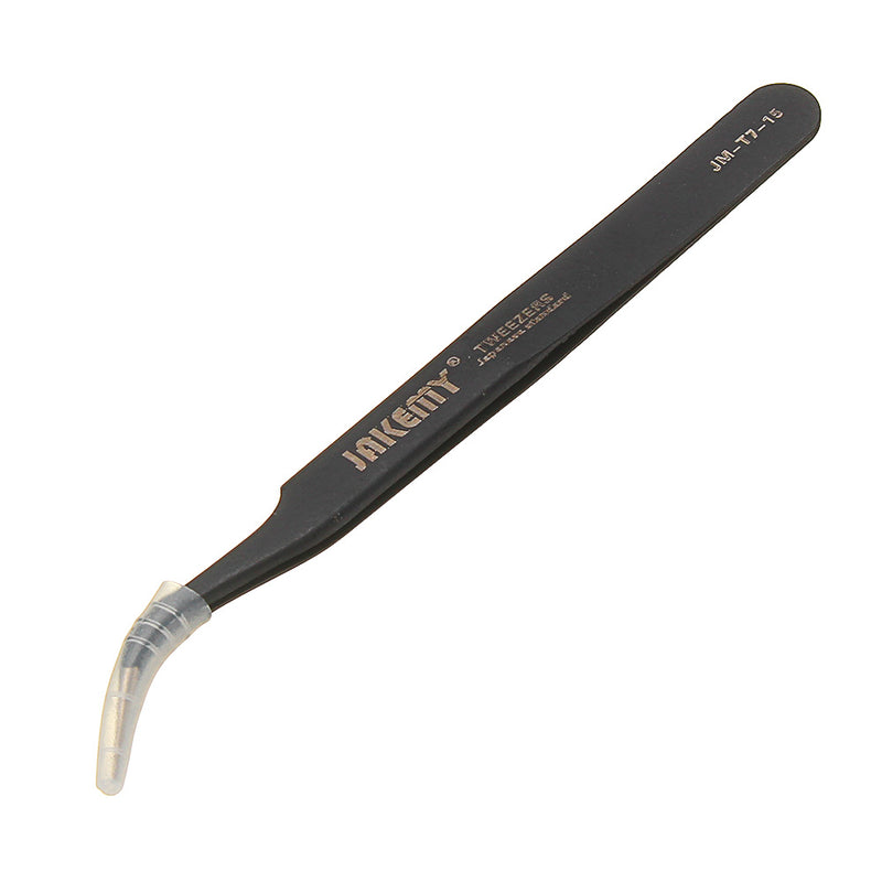 JAKEMY JM-T7-15 Stainless Steel DIY Electronic Curved End Tweezer Forceps Maintenance Tools