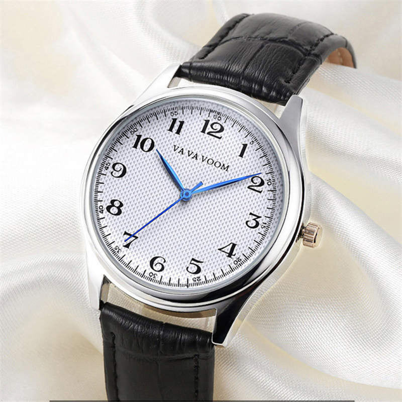 VA VA VOOM VA-203 Men Business Style Quartz Watch Casual Leather Strap Simple Dial Watch