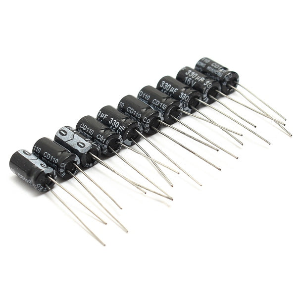 Total 130Pcs 13 Values Each 10Pcs 0.1uf-470uf Electrolytic Capacitor Assortment Set