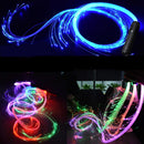 LED Fiber Optic Whip Strip Light 360 RGB Multi-Mode Flashlight Show Music Dance Festival Battery Operated