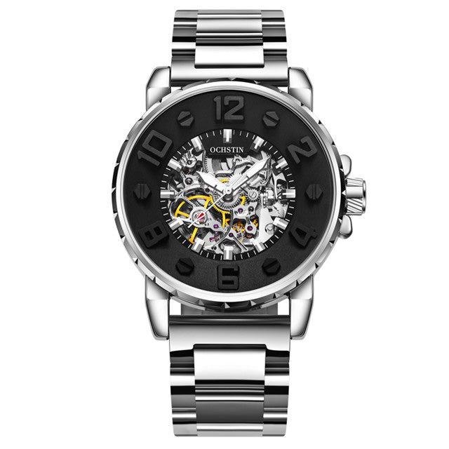 OCHSTIN 62004B 3D Dial Case Design Automatic Mechanical Watches Skeleton Stainless Men Watch