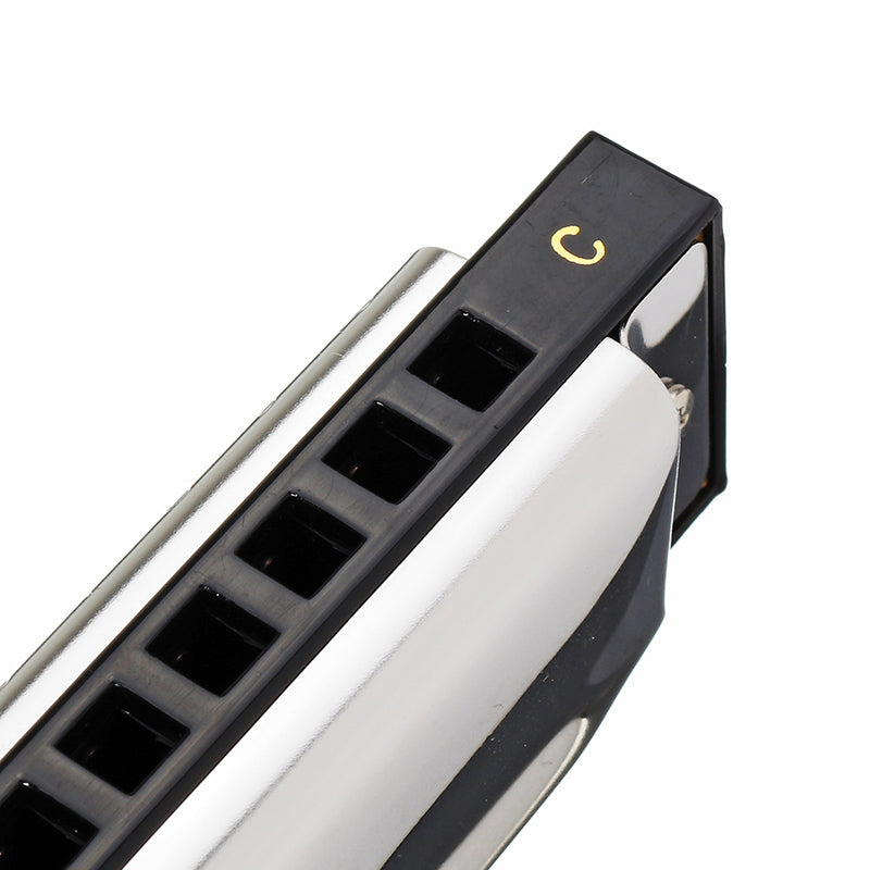 EASTTOP T10-B C Key 10 Holes Harmonica Blues Harp Stainless Steel Cover Plate with Plastic Box
