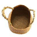 Folding Flower Pot Plant Straw Storage Baskets Flower Vase Handmade Hanging Basket Home Decor