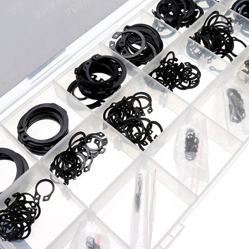 Suleve MXCC1 300Pcs Heat Treated Carbon Steel C-Clip Retaining Rings Circlip Snap Ring Set 9-32mm