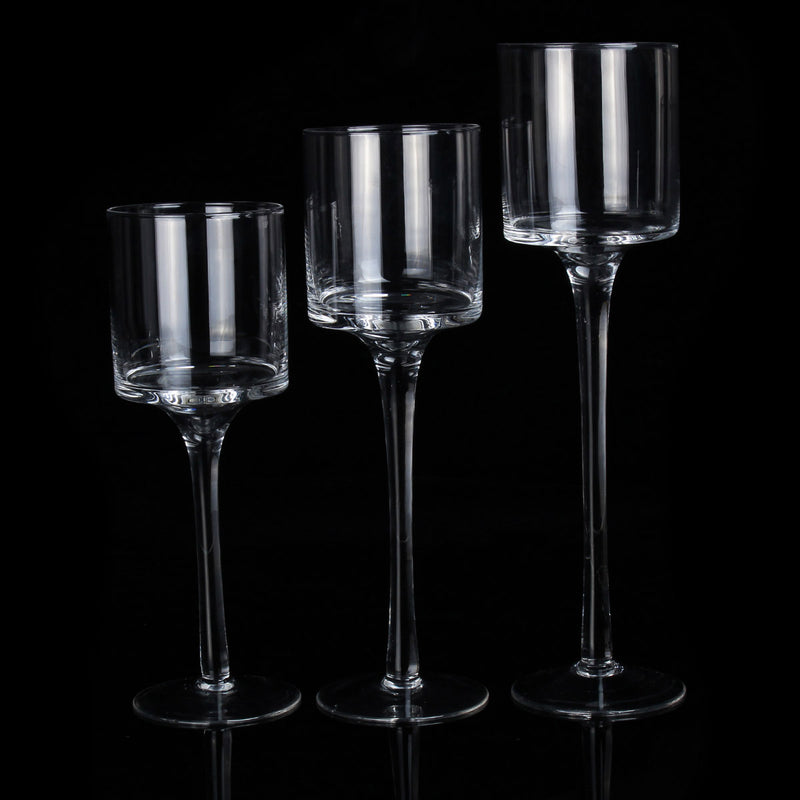 3Pcs Elegant Tea Light Glass Candle Holders Wedding Table Party Centerpiece