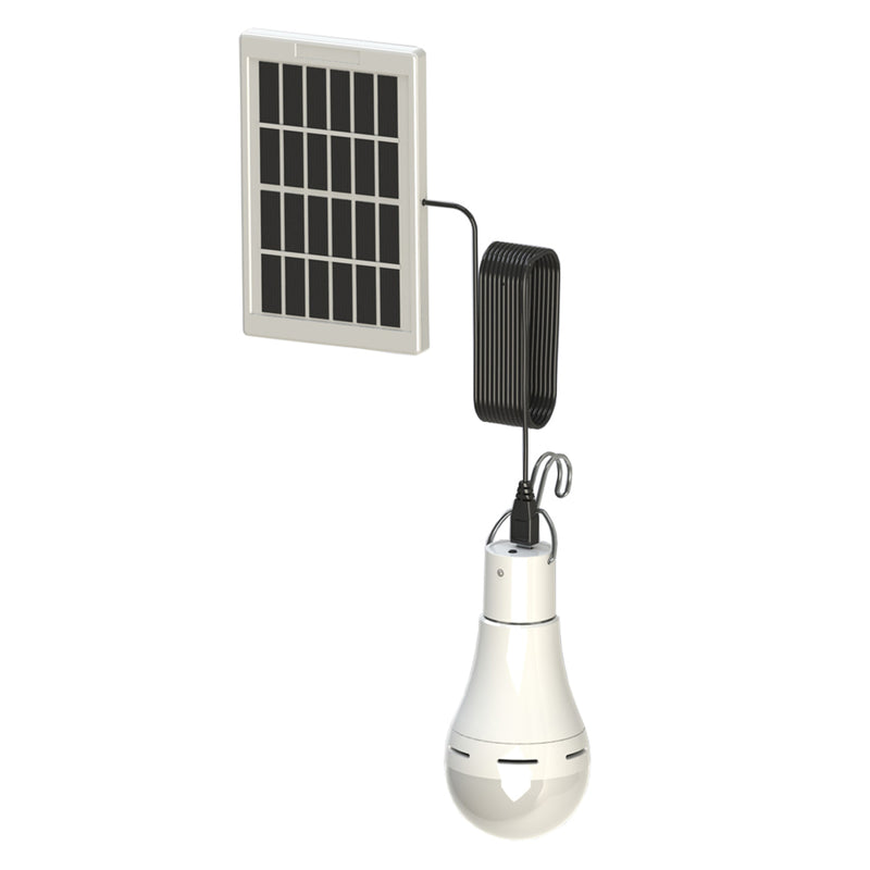 20W Solar Power USB Rechargeable Camping Light Bulb 5-Modes W/ Solar Panel 3m Cable