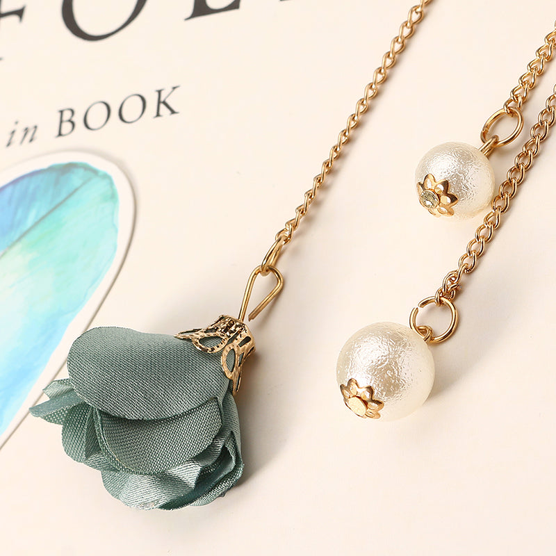 Sweet Women Hair Band Elegant Asymmetric Pearl Flower Pendant Headbrand Hair Accessories
