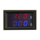 10pcs Mini Digital Voltmeter Ammeter DC 100V 10A Panel Amp Volt Voltage Current Meter Tester 0.56" Blue Red Dual LED Display