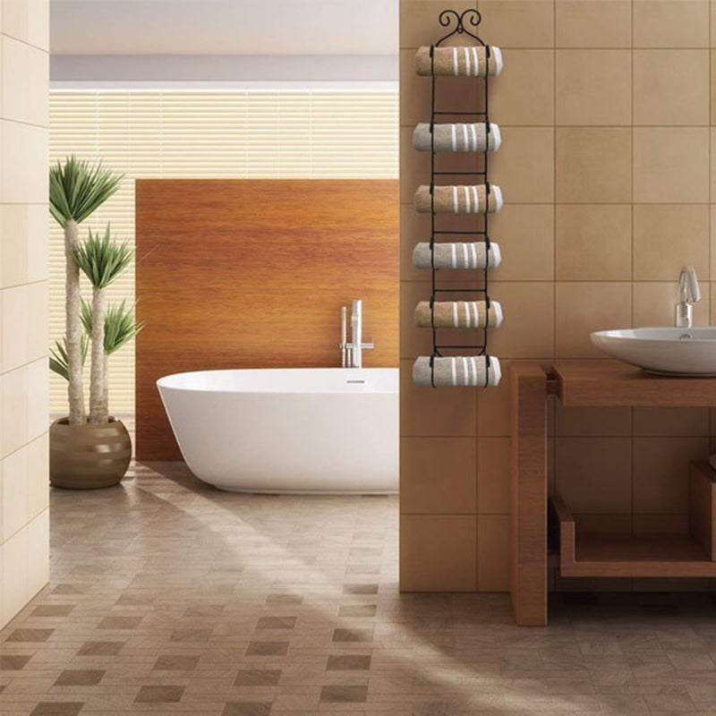 6-Tiers Multi-Purpose Wall Mount Rack Bottles Towel Holder Hanging Hats Holder