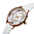 SHENGKE SK K0117 Simple Geometric Triangle Crystal Dial Female Fashion Leather Strap Women Quartz Watch