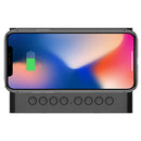 AEC BT508 Wireless Bluetooth Speaker Wireless Charger, USB Charging for Phone Portable Double Alarm Clock FM Radio Subwoofer, Three-range Brightness Adjustment