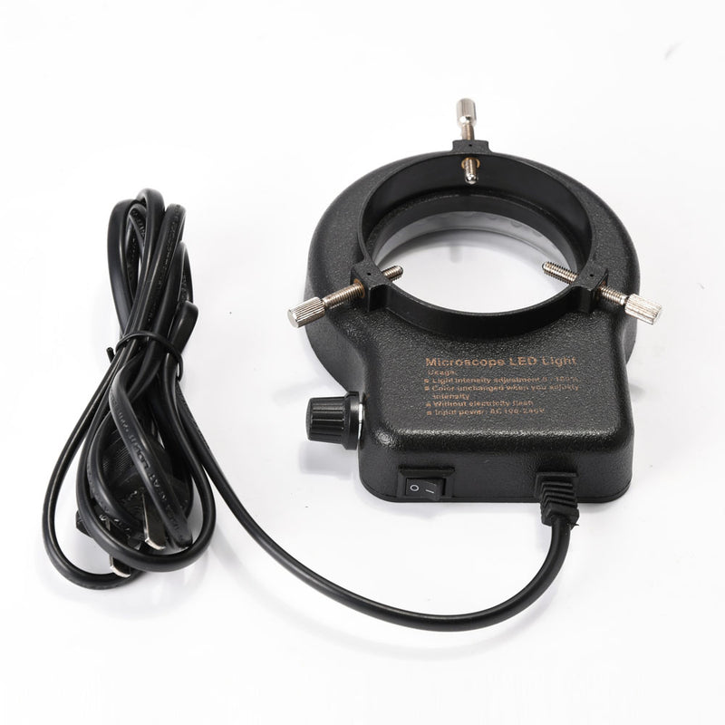110V-220V 56 LED Ring Light for Stereo Microscope  White LED Bulbs  0-100% Brightness Adjustable