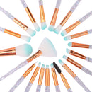 20Pcs Transparency Color Gradient Makeup Brushes Set Soft Hair Makeup Tool