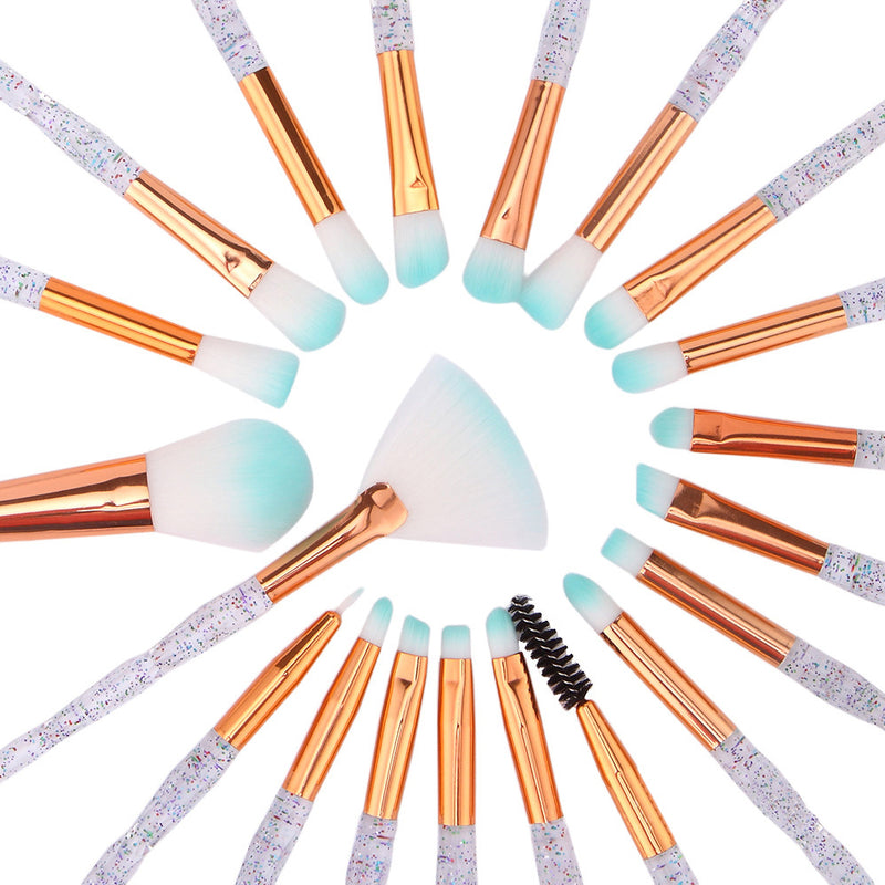 20Pcs Transparency Color Gradient Makeup Brushes Set Soft Hair Makeup Tool
